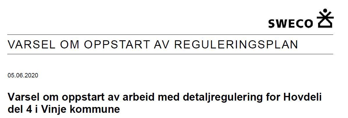 Reguleringsplan Hovdeli - Del 4